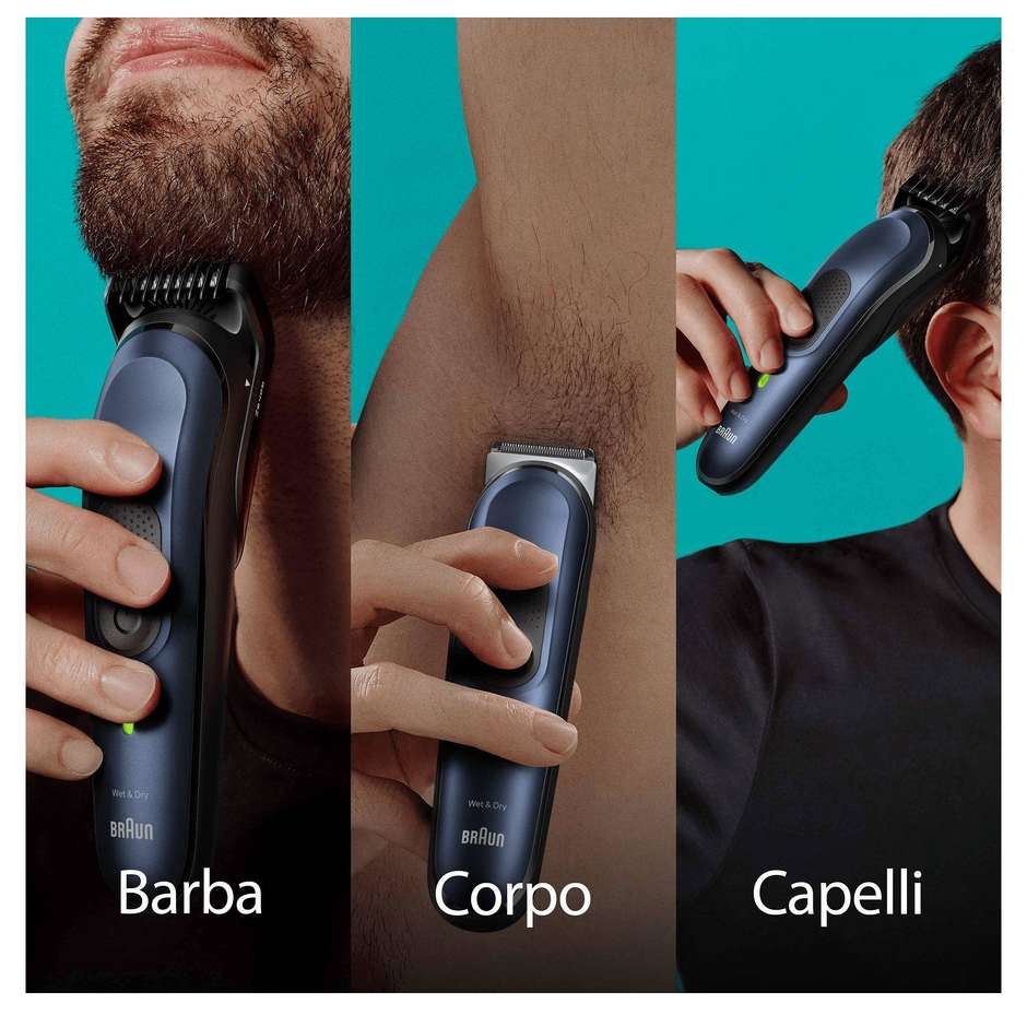 Braun Series 7 MGK7421 Kit Rifinitore Multifunzione 10 in 1 Wet & Dry con Lama ProBlade