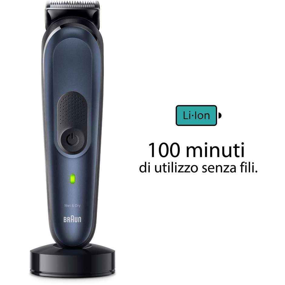 Braun Series 7 MGK7421 Multi Grooming kit wet + Colore Nero, Blu