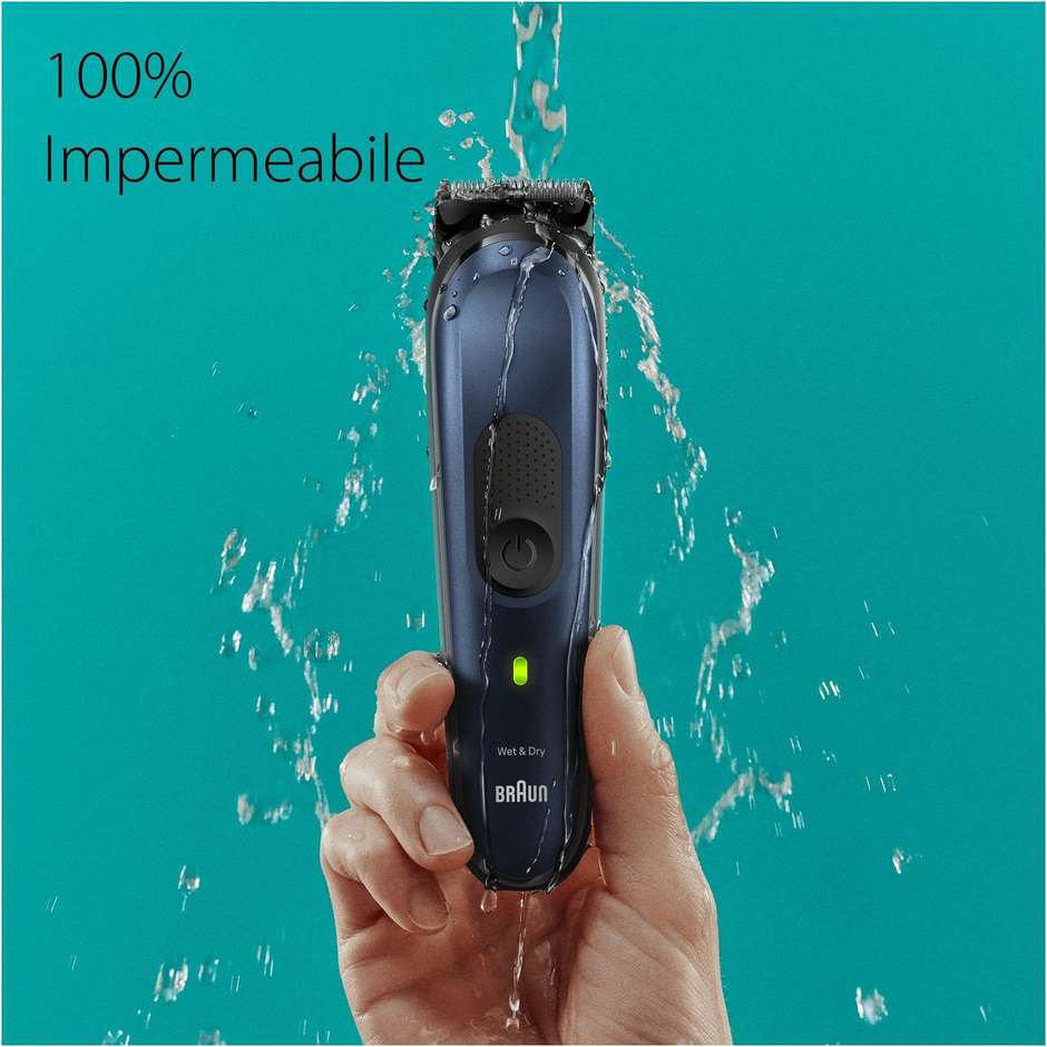 Braun Series 7 MGK7421 Multi Grooming kit wet + Colore Nero, Blu