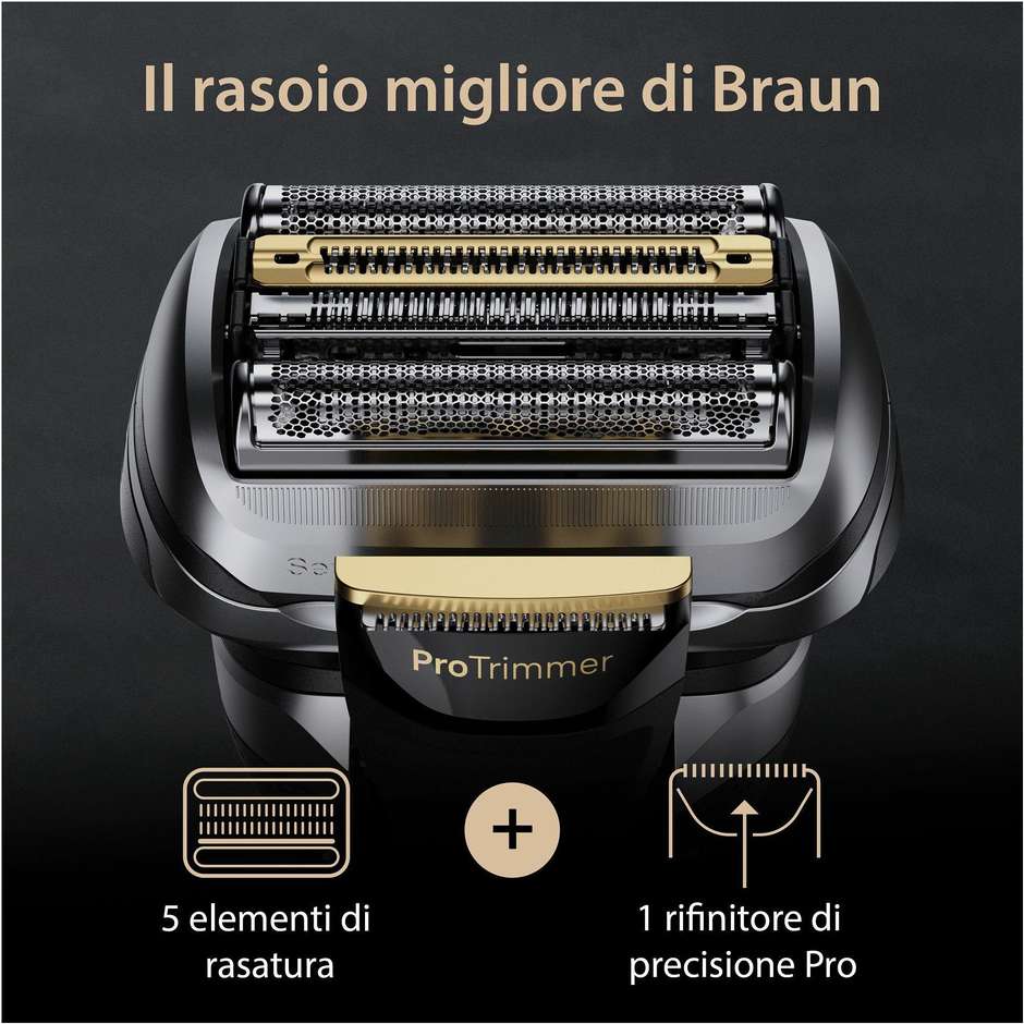 Braun Series 9 Pro+ 9510s Rasoio Trimmer Wet & Dry Accessori Colore Nero