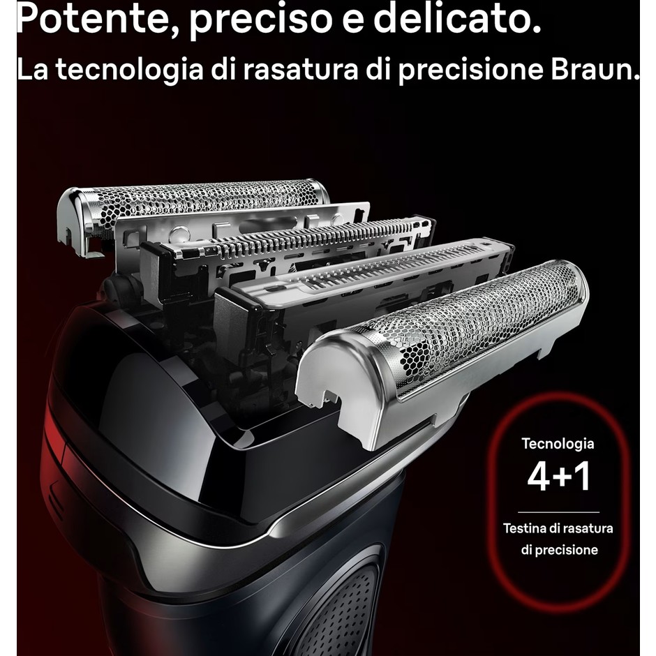 Braun Series 9 Sport S9110s rasoio elettrico Wet&Dry nero con base di ricarica