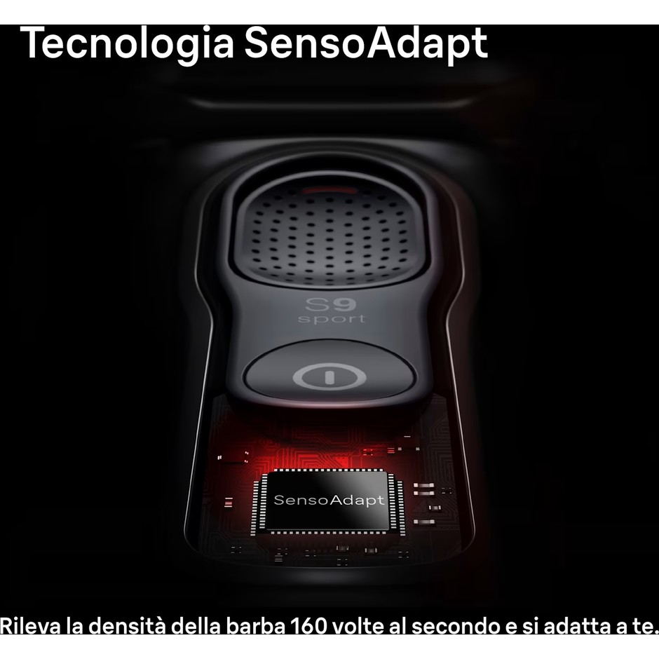 Braun Series 9 Sport S9110s rasoio elettrico Wet&Dry nero con base di ricarica