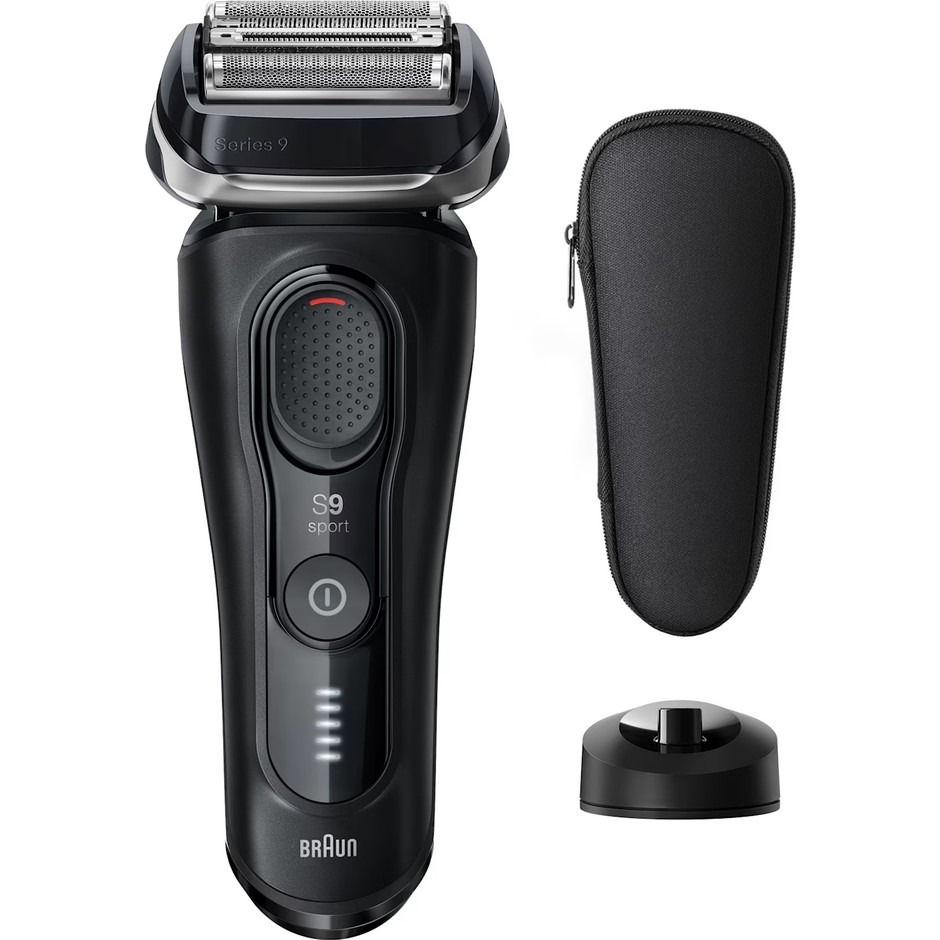 Braun Series 9 Sport S9110s rasoio elettrico Wet&Dry nero con base di ricarica