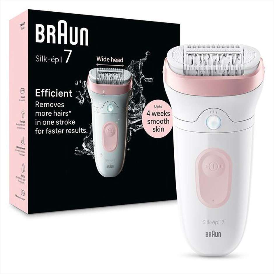 Braun Silk-epil 7 7-000 Epilatore Wet & Dry 40 Pinzette MicroGrip SmartLight