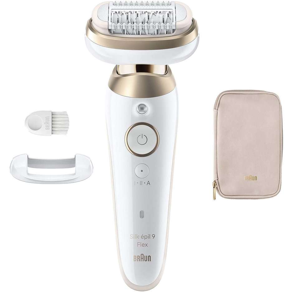 Braun Silk-epil 9 Flex 9-011 3D epilatore ricaricabile Wet & Dry con 40 pinzette