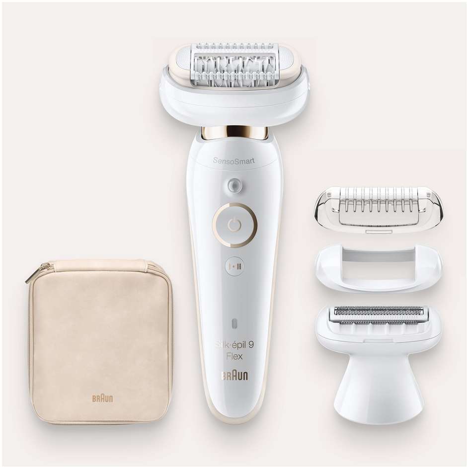 Braun Silk-èpl 9 Flex 9002 Epilatore per corpo ricaricabile Wet&Dry 4 accesori inclusi