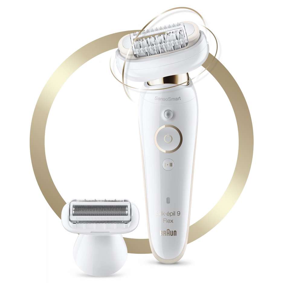 Braun Silk-èpl 9 Flex 9002 Epilatore per corpo ricaricabile Wet&Dry 4 accesori inclusi