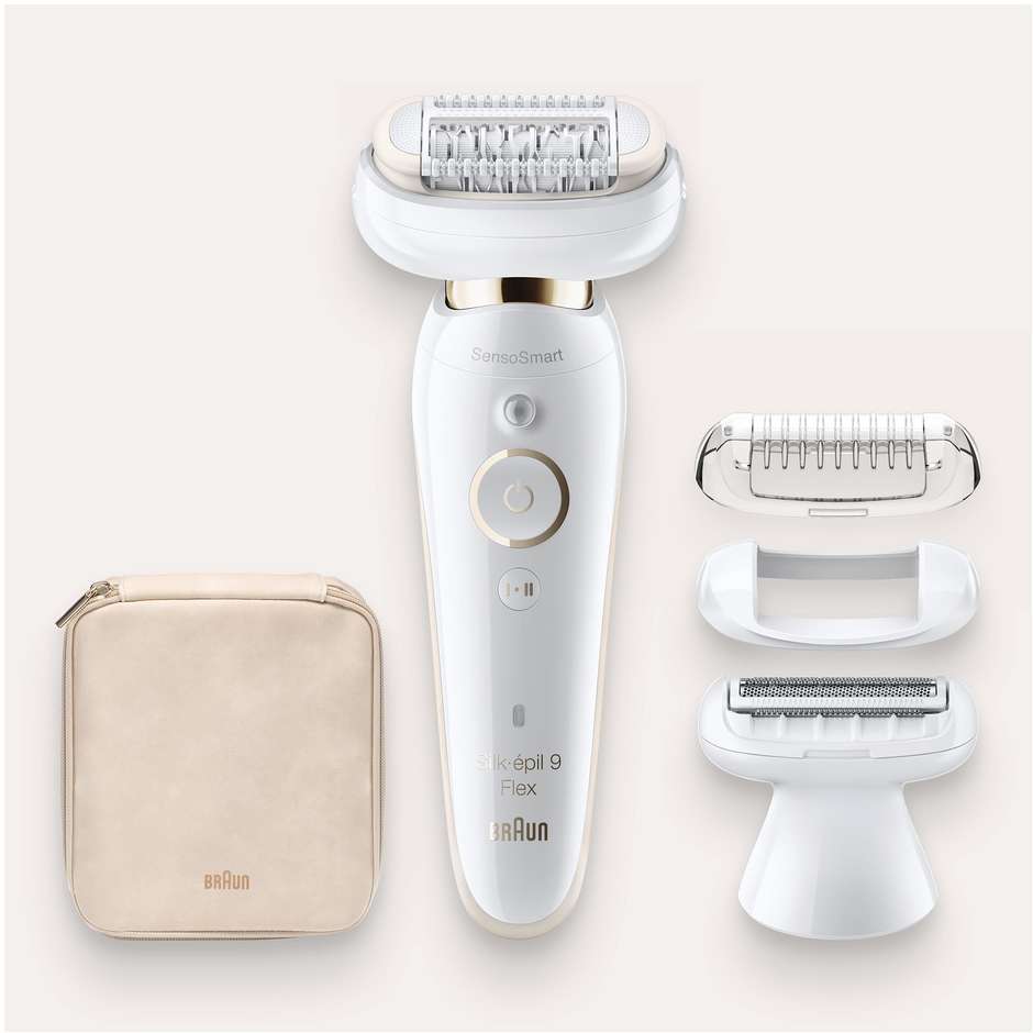 Braun Silk-èpl 9 Flex 9002 Epilatore per corpo ricaricabile Wet&Dry 4 accesori inclusi