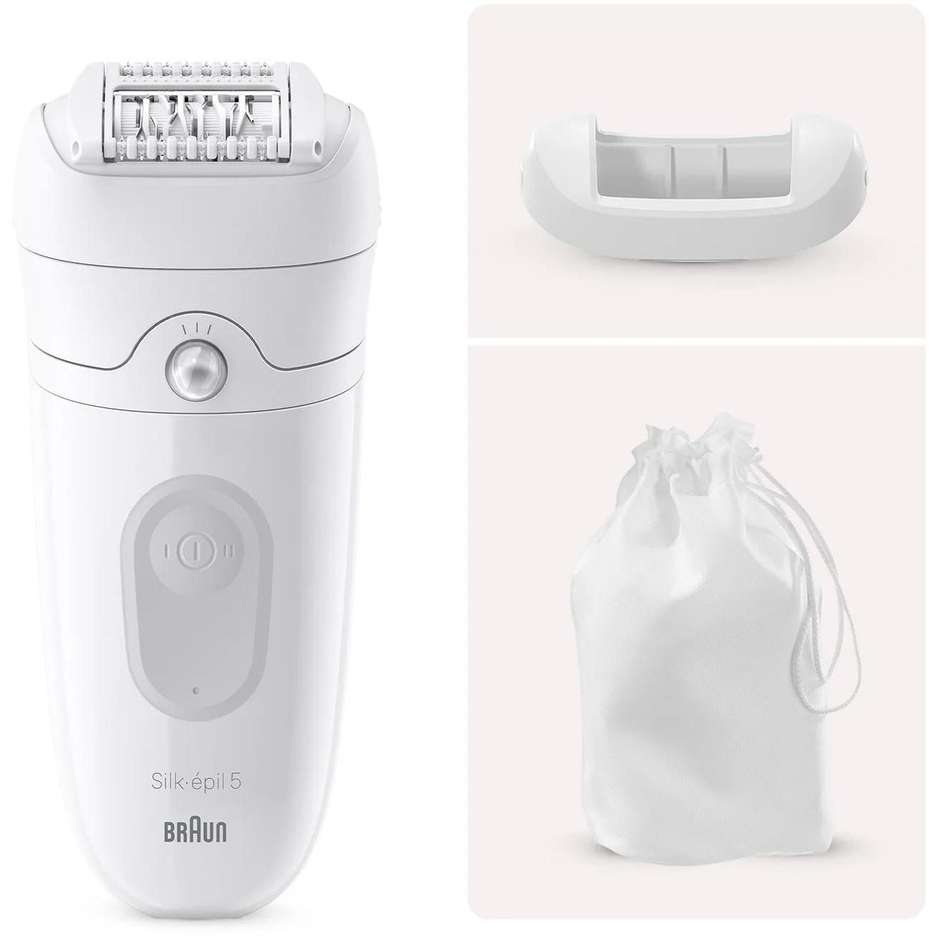 Braun Silk-épil 5 5-011 Epilatore Donna Wet & Dry con 28 Pinzette MicroGrip