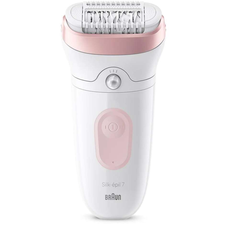 Braun Silk-épil 7 7-000 Epilatore Elettrico Donna Con Testina Ampia Per Una Epilazione Semplice, Wet & Dry Colore Rosa, Bianco