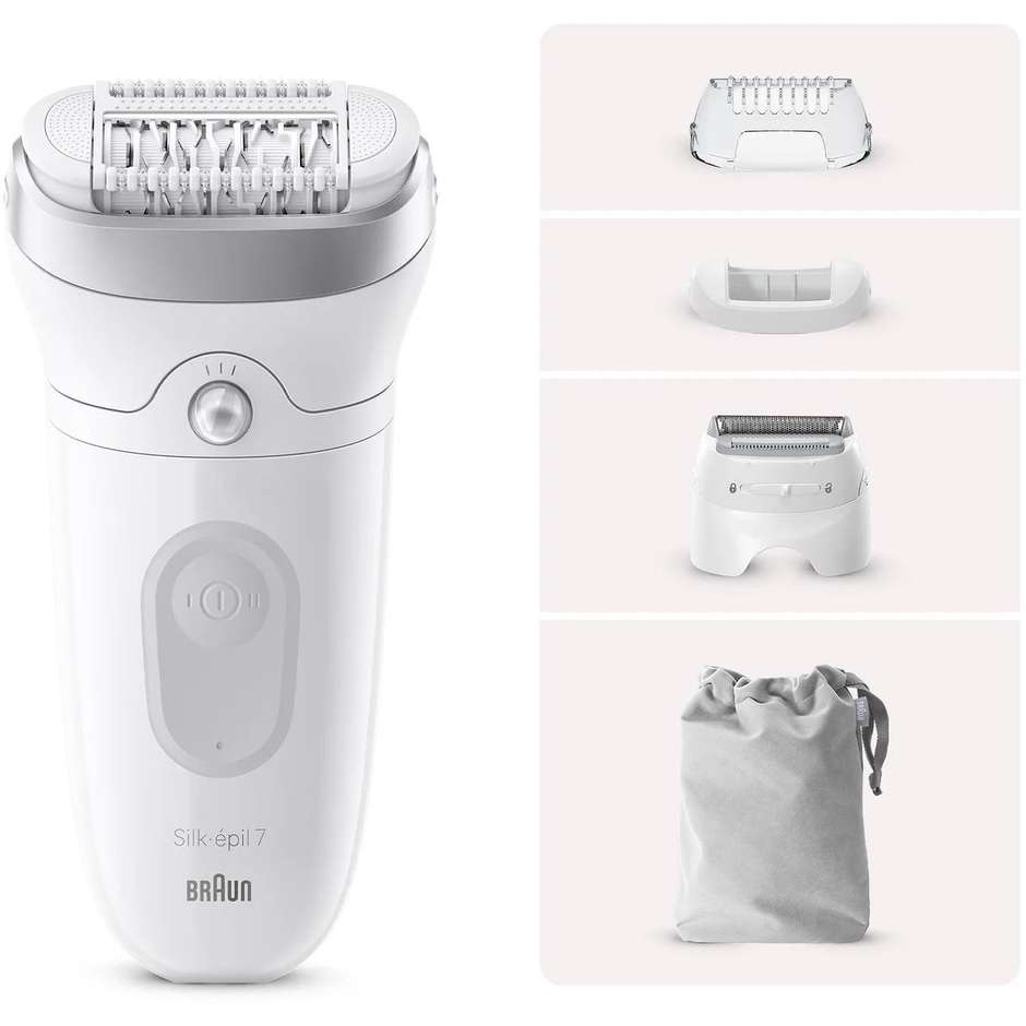 Braun Silk-épil 7 7-041 Epilatore Donna Wet & Dry con Rasoio e Rifinitore