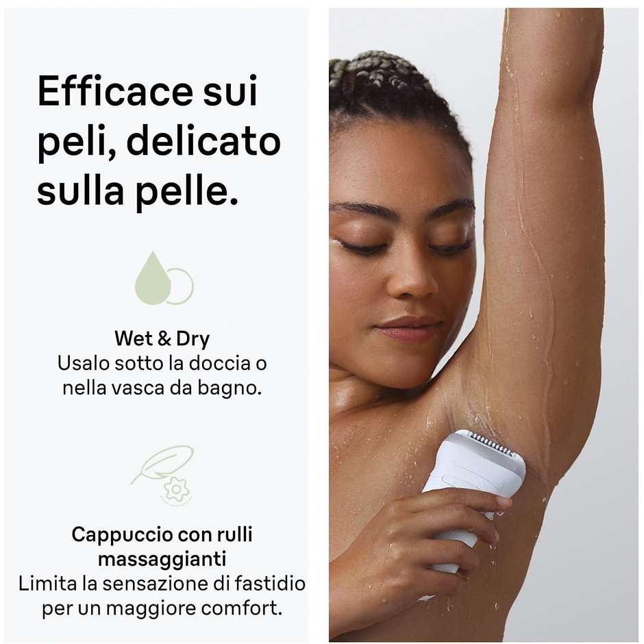 Braun Silk-épil 7 SE7-041 Epilatore Ricaricabile Wet & Dry con Testina Rasoio