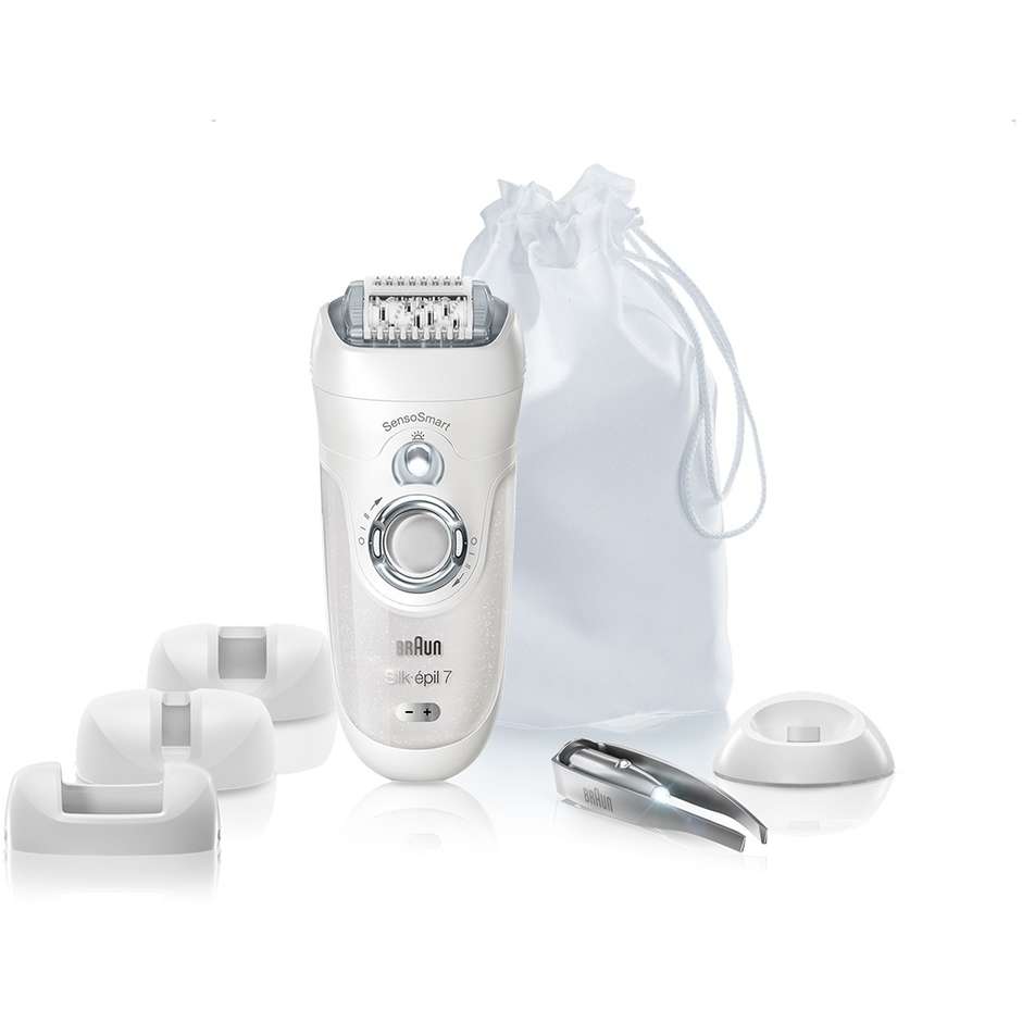 Braun Silk-épil 7 SensoSmart 7/870 epilatore ricaricabile Wet&Dry con 7 accessori