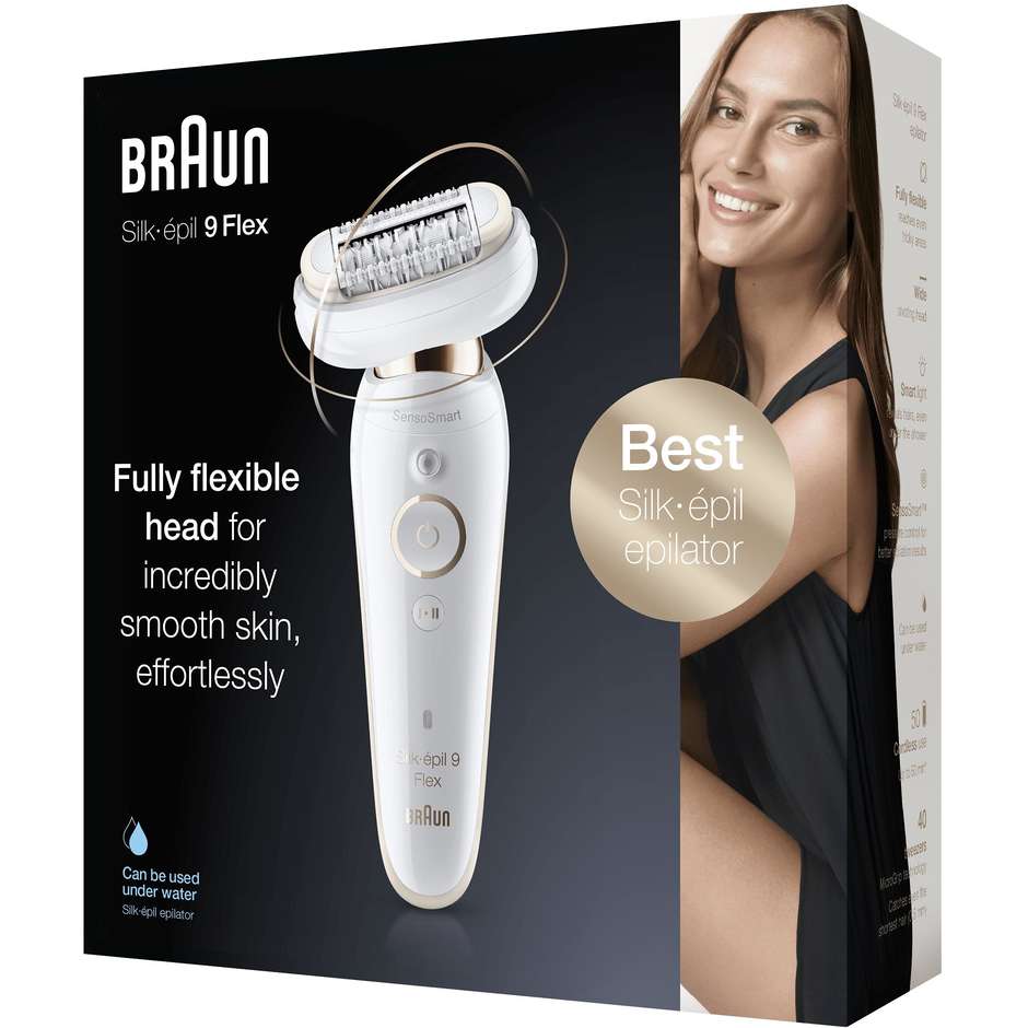 Braun Silk-épil 9 9-001 Epilatore Elettrico Wet & Dry con Testina 3D e SensoSmart