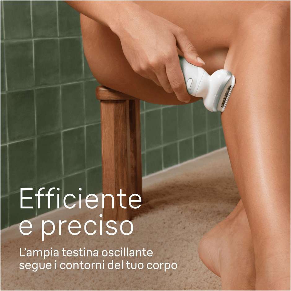 Braun Silk-épil 9 9-061 epilatore MicroGrip bianco e argento con 40 pinzette