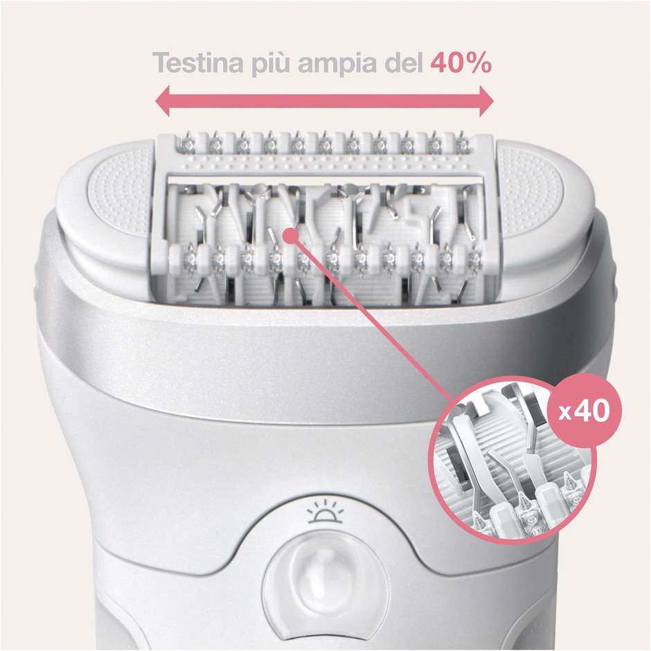 Braun Silk-épil 9 9-705 epilatore bianco Wet & Dry con 40 pinzette