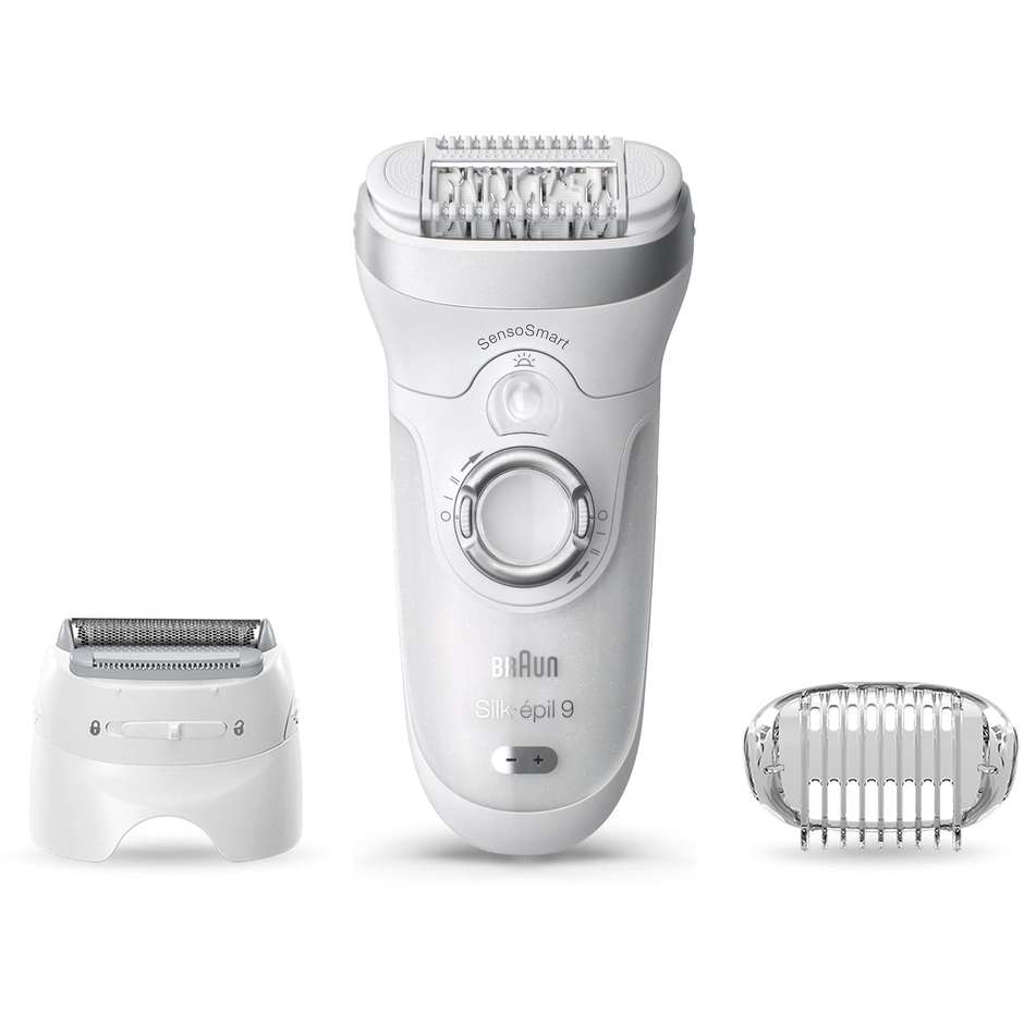 Braun Silk-épil 9 9-705 Epilatore Elettrico Ricaricabile Wet & Dry con Rasoio e Rifinitore