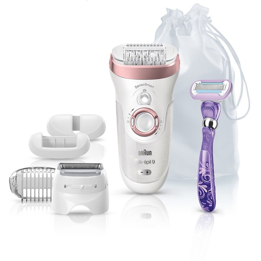 Braun Silk-épil 9 9-870 epilatore senza filo Wet & Dry con 40 pinzette
