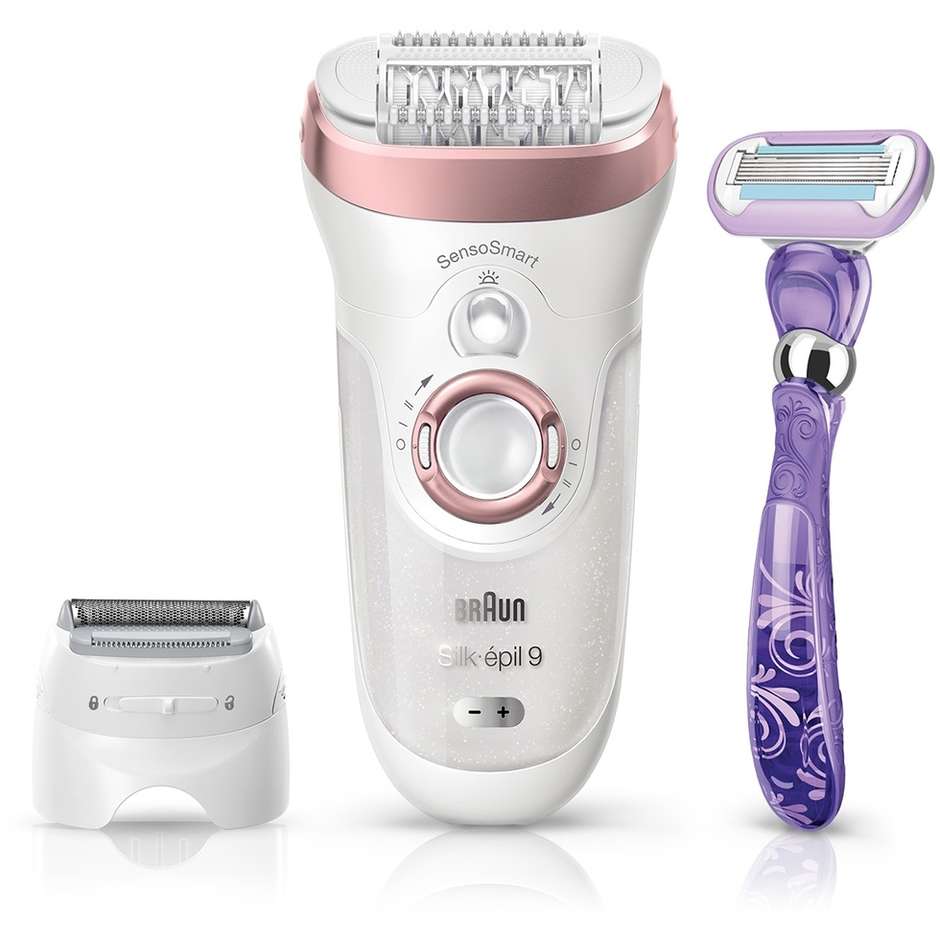 Braun Silk-épil 9 9-870 epilatore senza filo Wet & Dry con 40 pinzette