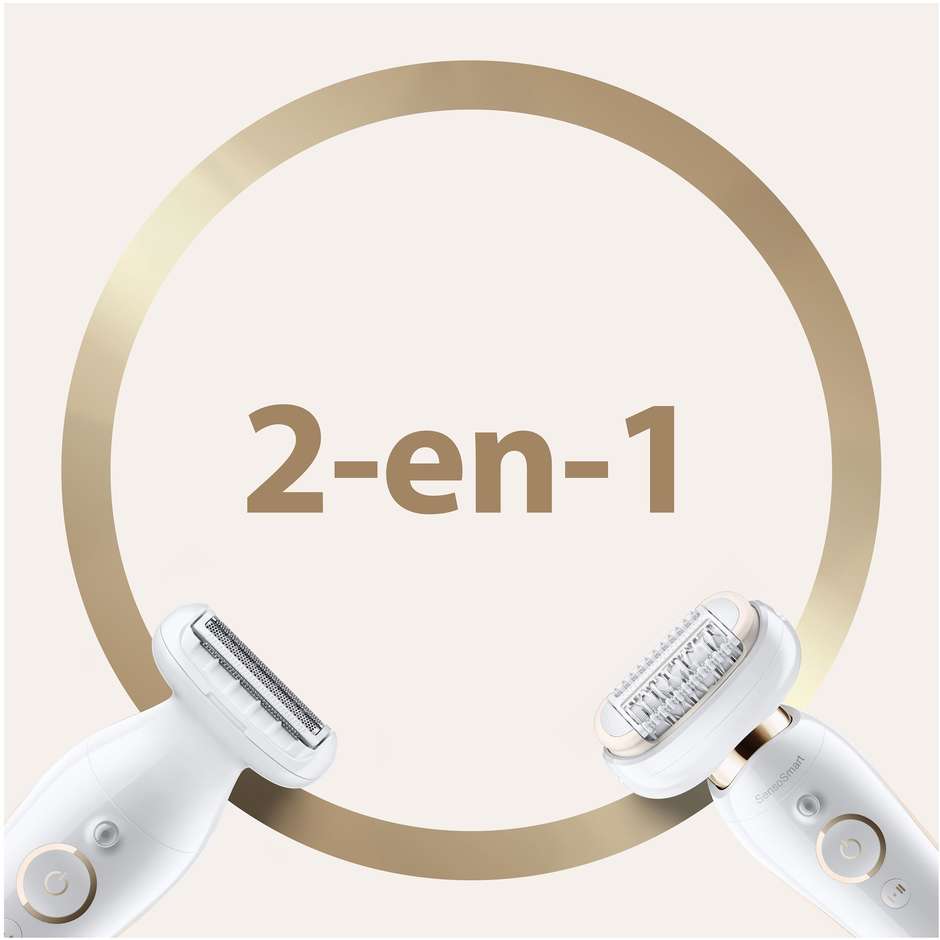 Braun Silk-épil 9 Flex 9-002 epilatore senza filo bianco e oro con 40 pinzette