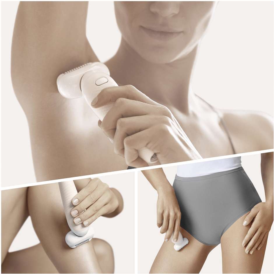 Braun Silk-épil 9 Flex 9-002 epilatore senza filo bianco e oro con 40 pinzette