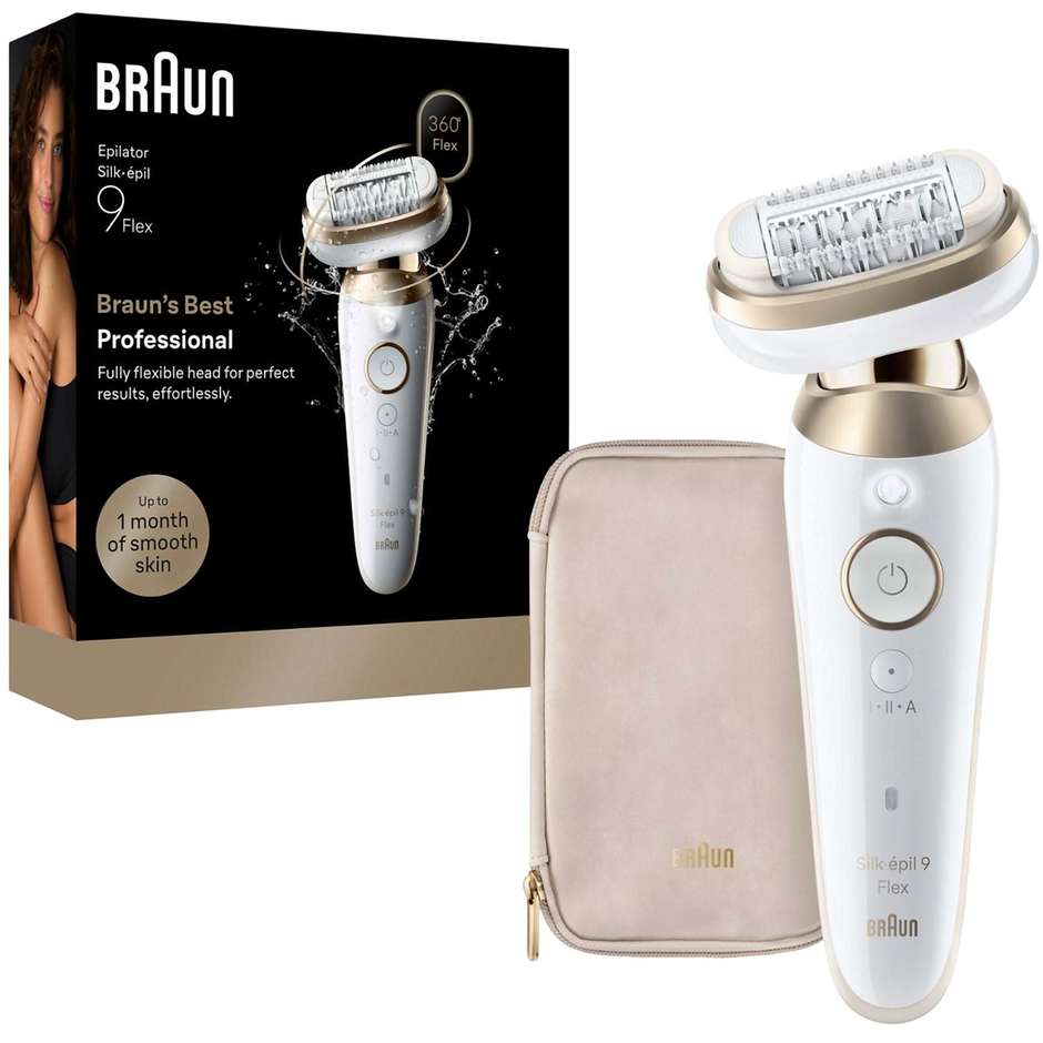 Braun Silk-épil 9 Flex SES9-011 Epilatore Wet & Dry con Testina 3D Completamente Flessibile