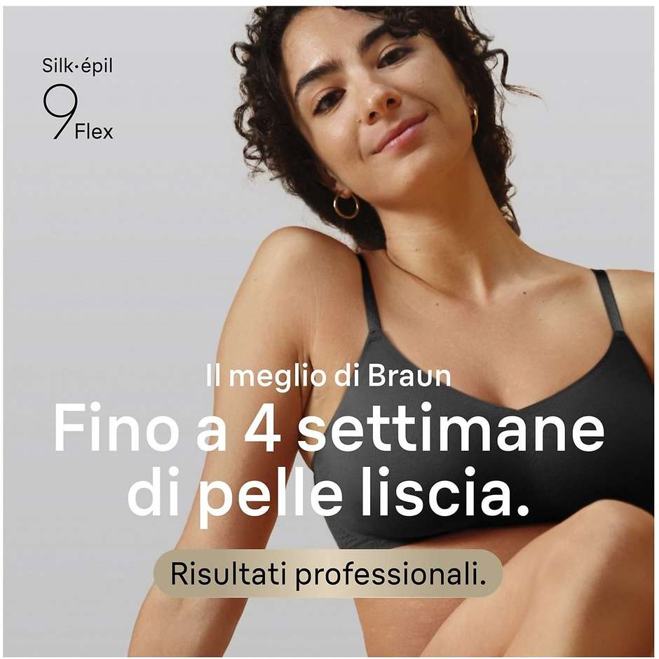 Braun Silk-épil 9 Flex SES9-060 Epilatore Wet & Dry 3D con Testina Rasoio e Spazzola Oro