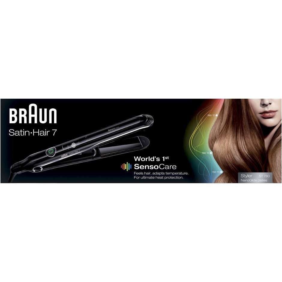 Braun ST780 Satin Hair 7 SensoCare piastra per capelli temperatura 120-200 ºC colore nero