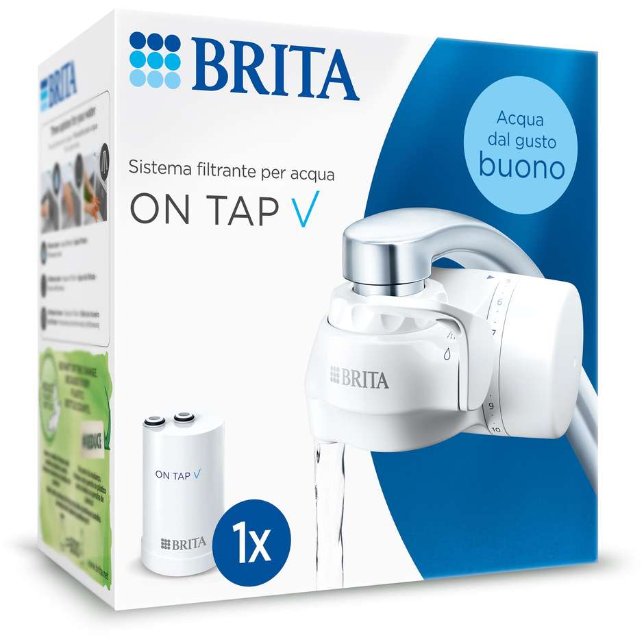 Brita 1052066 Sistema filtrante per acqua ON TAP V incluso 1x filtro V Colore Bianco