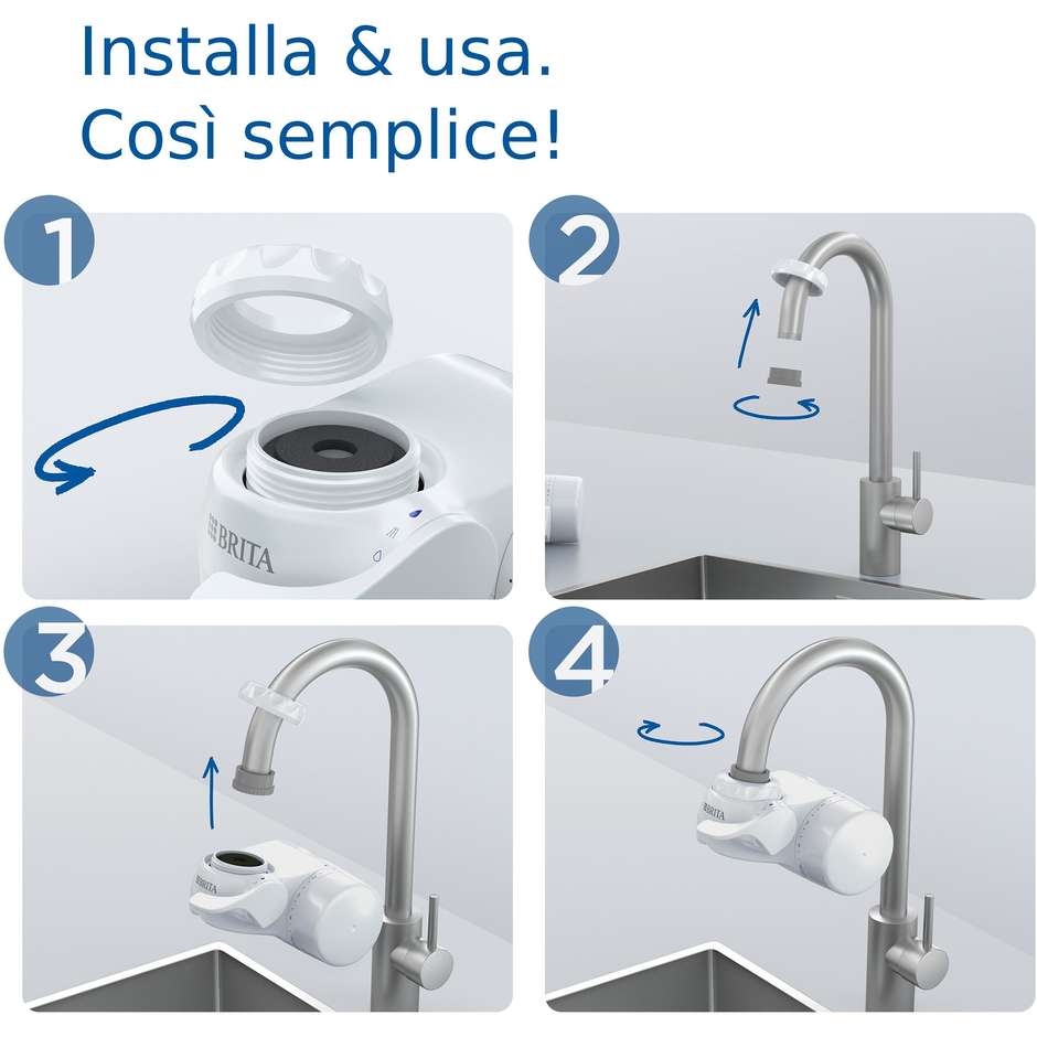 Brita 1052066 Sistema filtrante per acqua ON TAP V incluso 1x filtro V Colore Bianco