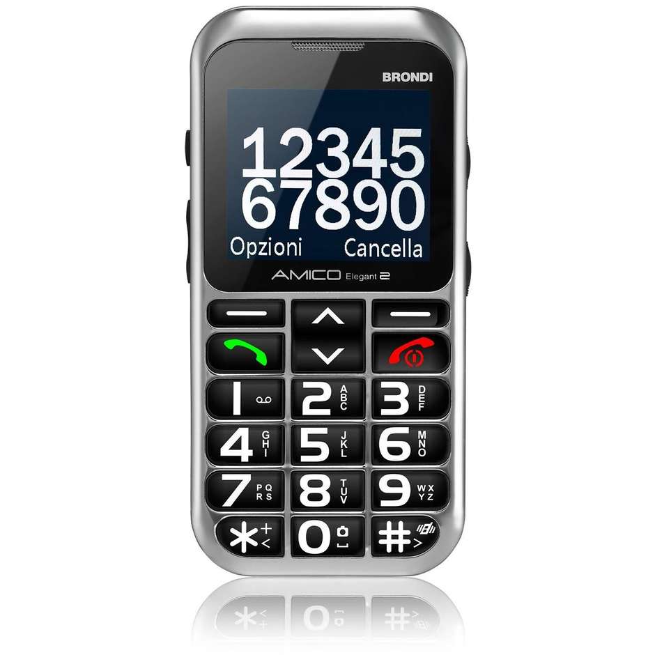 Brondi AMICO ELEGANT 2 Telefono Cellulare 2.2 Pollici Argento