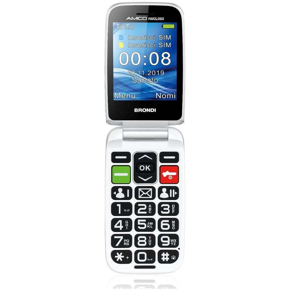 Brondi amico favoloso Telefono cellulare 2.8" Bluetooth Dual Sim Colore Bianco