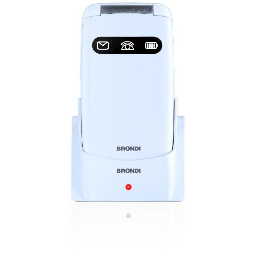 Brondi Amico Favoloso Telefono Cellulare a Conchiglia 2,8" Dual SIM Bluetooth Tasto SOS Bianco