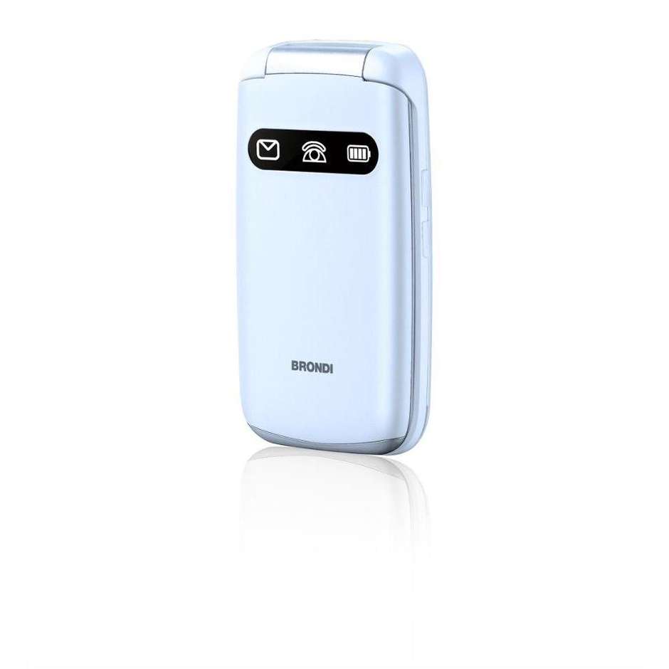 Brondi Amico Favoloso Telefono Cellulare a Conchiglia 2,8" Dual SIM Bluetooth Tasto SOS Bianco
