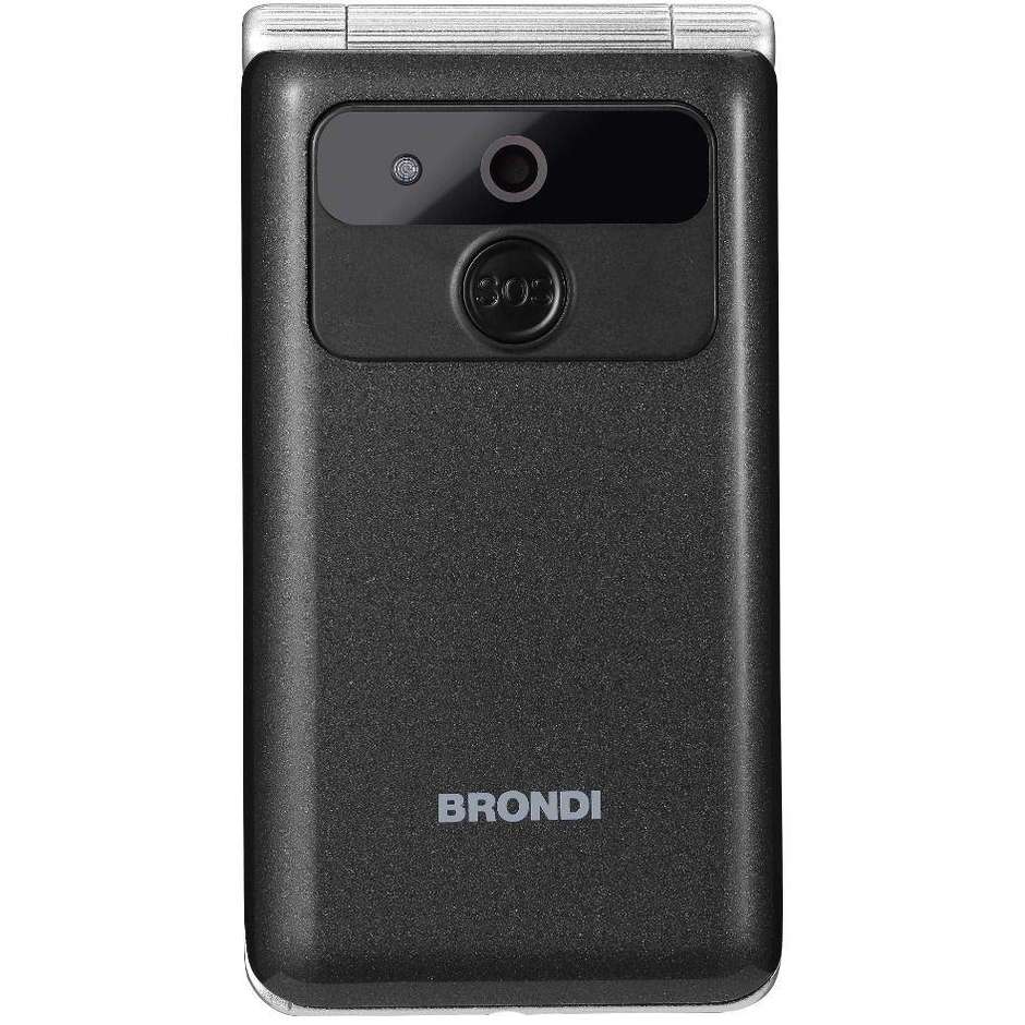 Brondi Amico Prezioso Telefono Cellulare a Conchiglia 1,77" Dual SIM Tasto SOS Nero Metallo