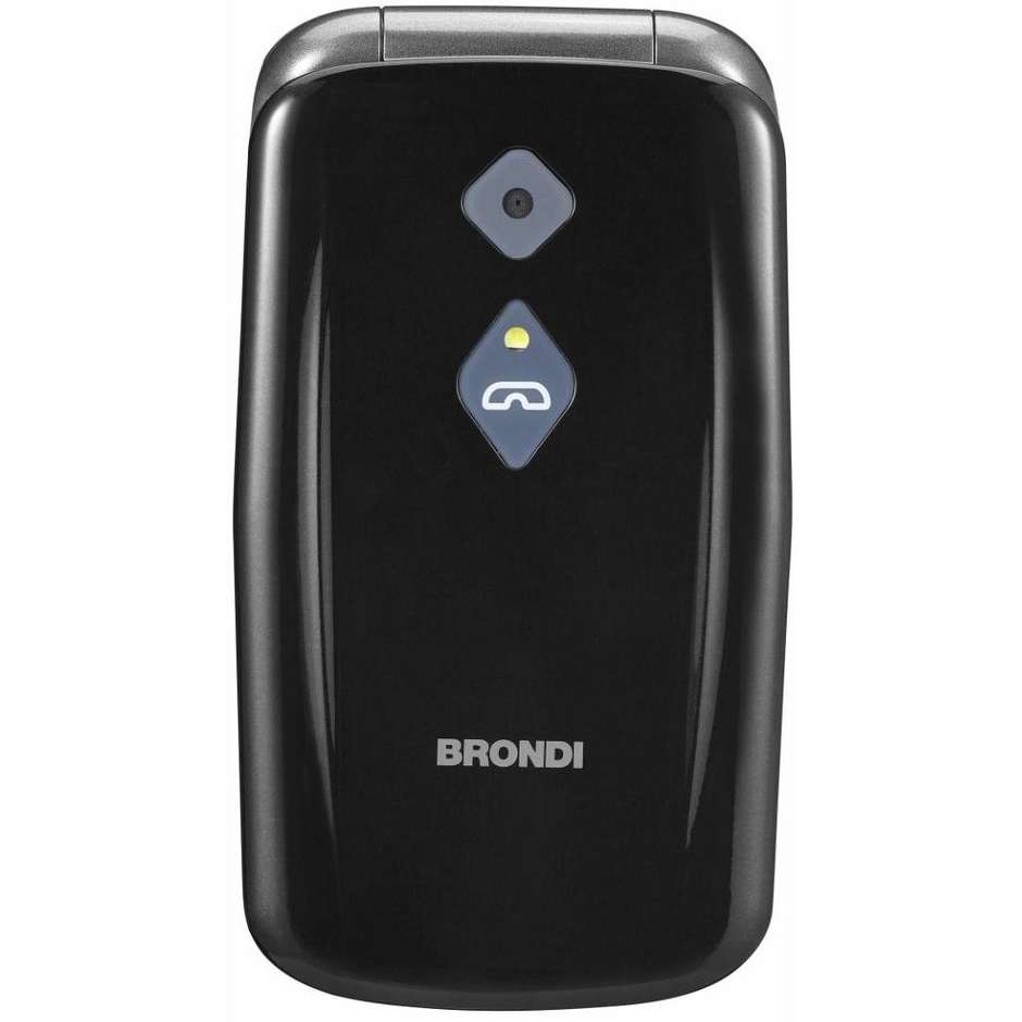 Brondi Amico Sicuro Plus Telefono Cellulare a Conchiglia 2,8" Flip Attivo Tasto SOS Nero