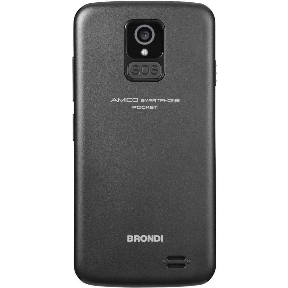 Brondi Amico Smartphone Pocket 4G 10,2 cm (4") 2 GB 16 GB Android 12 Go Edition Tasto SOS Nero