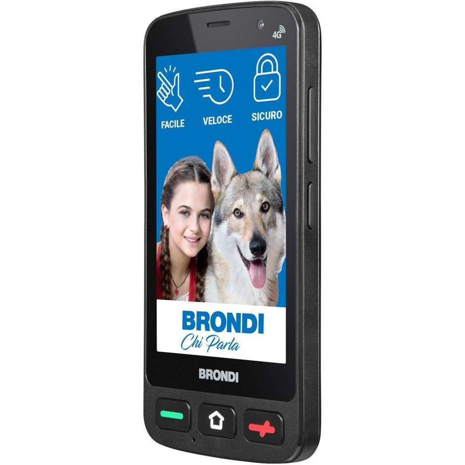 Brondi Amico Smartphone Pocket 4G 10,2 cm (4") 2 GB 16 GB Android 12 Go Edition Tasto SOS Nero