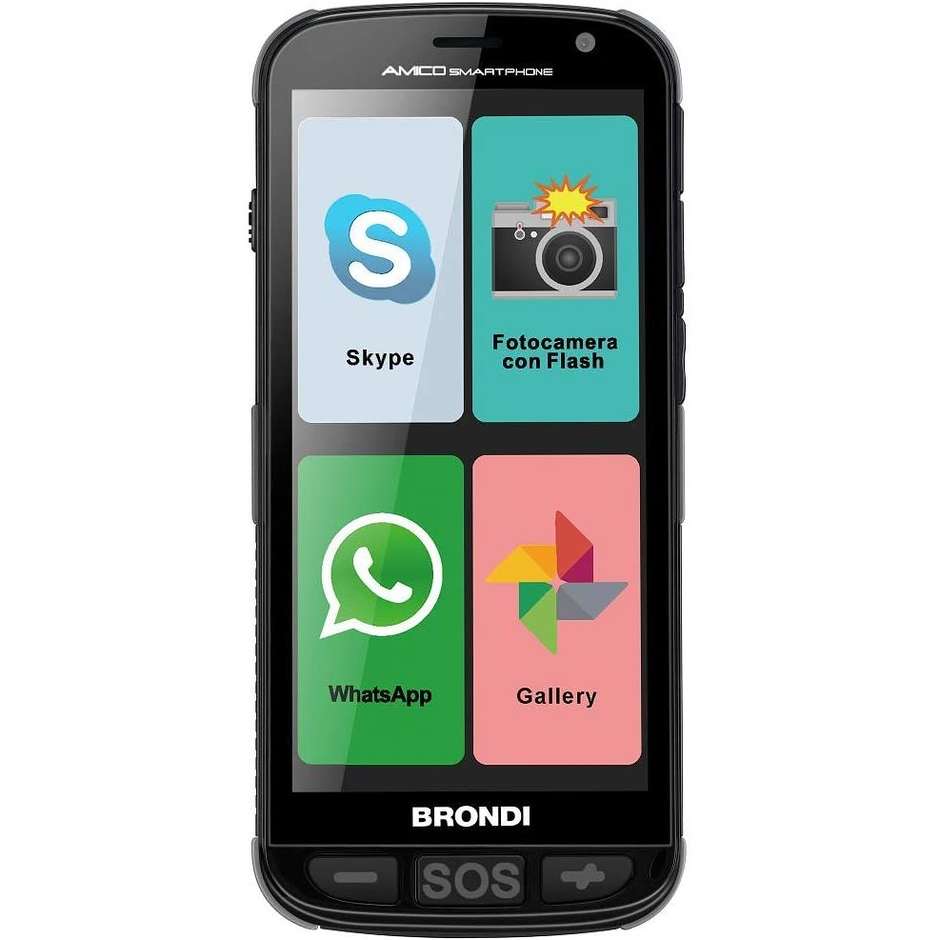 Brondi AMICO SMARTPHONE Smartphone 5'' Ram 1 Gb Memoria 4 Gb  Android colore nero