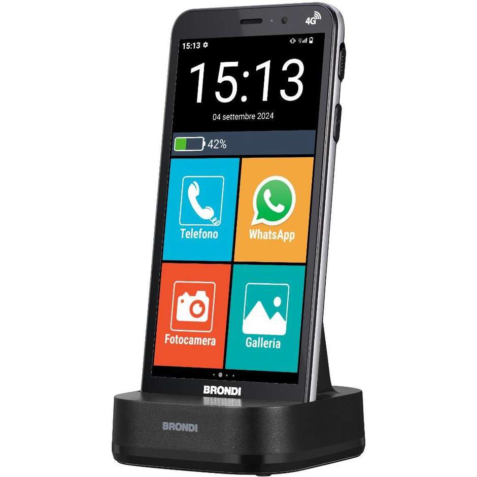 Brondi Amico Vero Smartphone 4G 14,5 cm (5.7") 3 GB 32 GB Tasto SOS Icone Grandi Nero