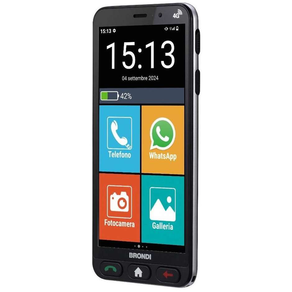 Brondi Amico Vero Smartphone 4G 14,5 cm (5.7") 3 GB 32 GB Tasto SOS Icone Grandi Nero
