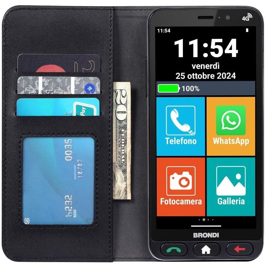 Brondi Amico Vero Smartphone 4G 14,5 cm (5.7") 3 GB 32 GB Tasto SOS Icone Grandi Nero