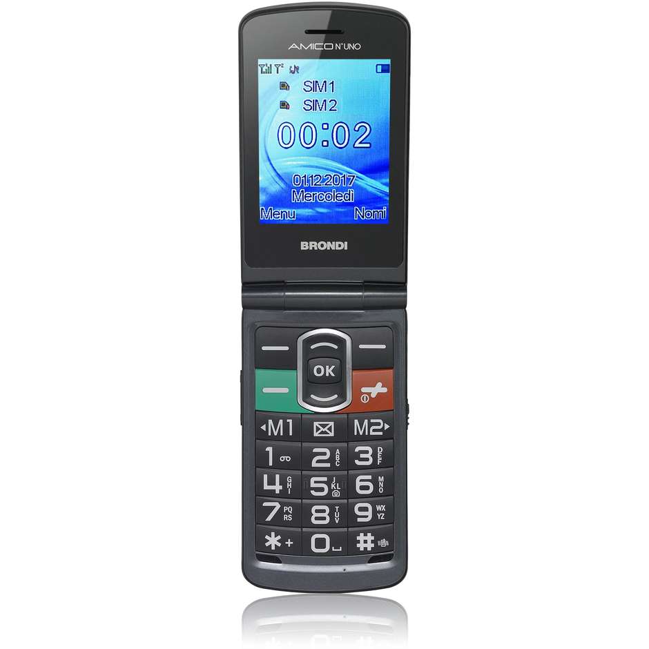 Brondi AMICON1-TI telefono cellulare 3" doppia SIM 1,3 Mp colore titanio