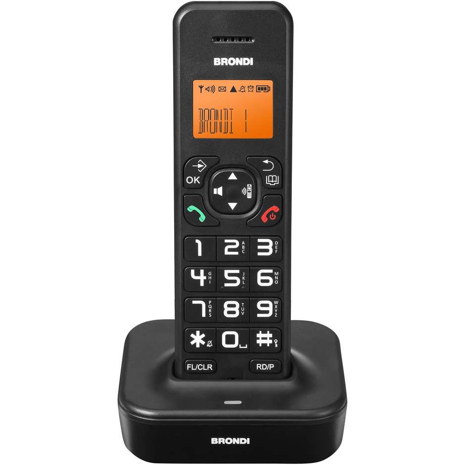 Brondi Bravo Star Telefono DECT Identificatore di chiamata Colore Nero