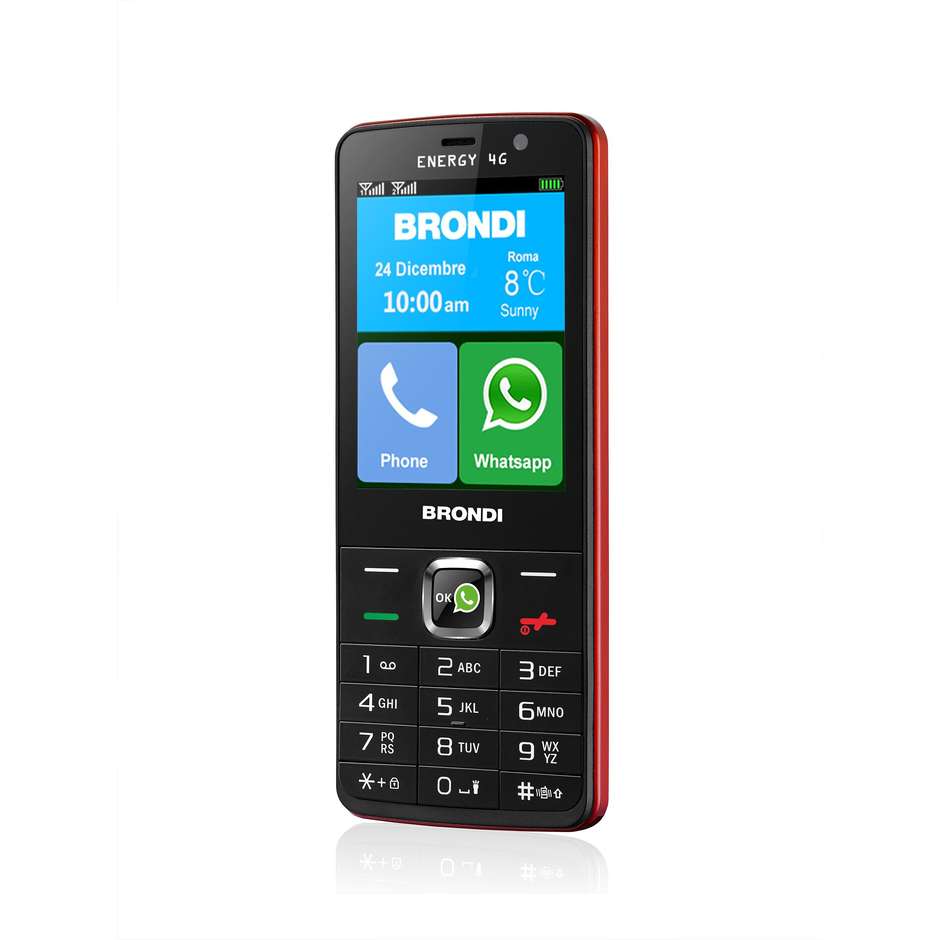 Brondi Energy 4G telefono cellulare 3" dual sim Bluetooth colore rosso e nero