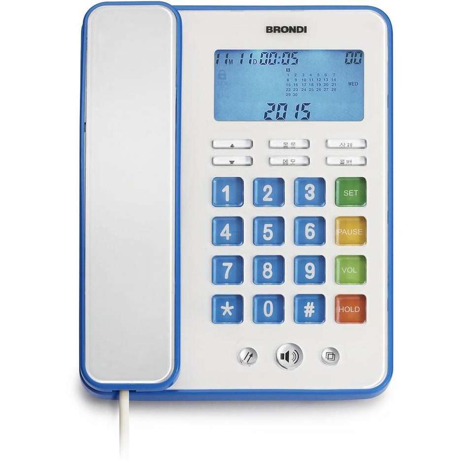 Brondi Rainbow colore Bianco,Blu Telefono con filo