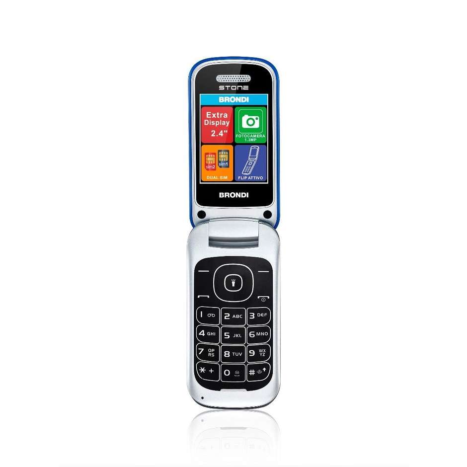 Brondi Stone telefono cellulare 2.4" dual sim Bluetooth fotocamera 1.3 Mpx colore blu