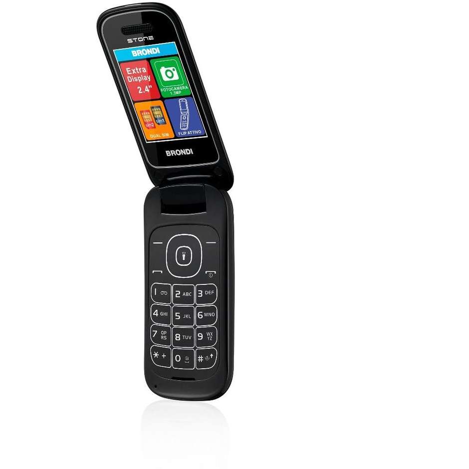 Brondi Stone telefono cellulare 2.4" dual sim Bluetooth fotocamera 1,3 Mpx colore nero