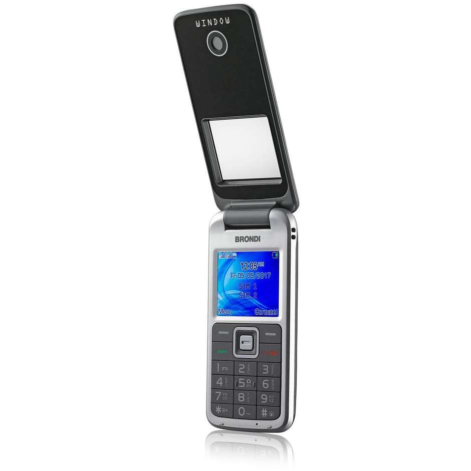 Brondi Window Telefono Cellulare 1,77'' Doppia SIM 1,3 Mp colore grigio