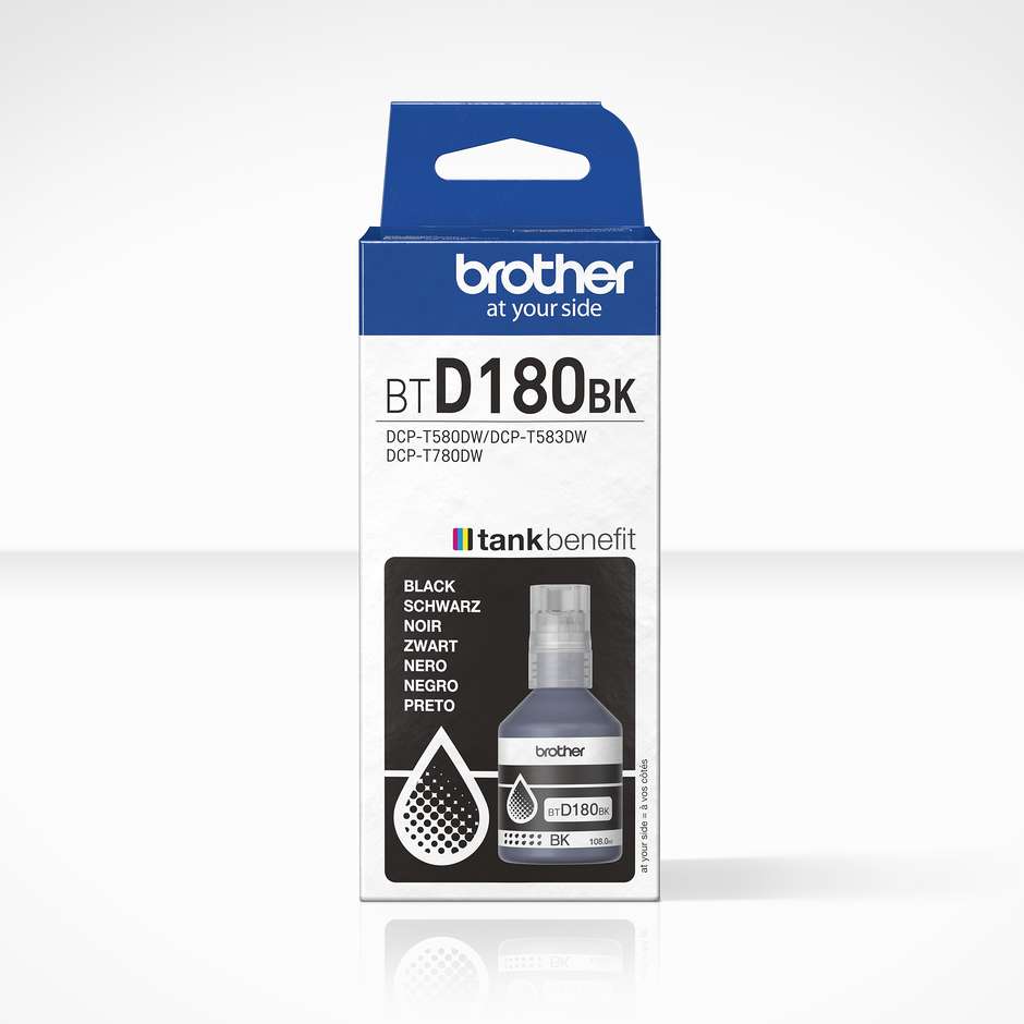 BROTHER BTD180BK Cartuccia Inchiostro Originale Nero Resa 7500 Pagine per DCP-T580DW